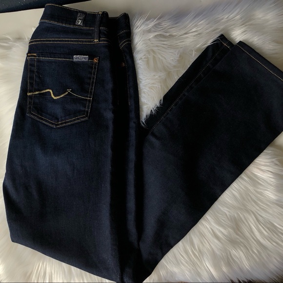7 SEVEN FOR ALL MANKIND STRAIGHT LEG JEAN 29 - Picture 4 of 6
